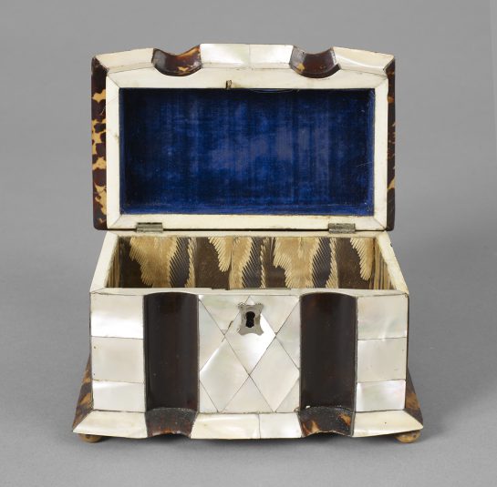 Rare Tortoise-Shell and Mother of Pearl Tea Caddy